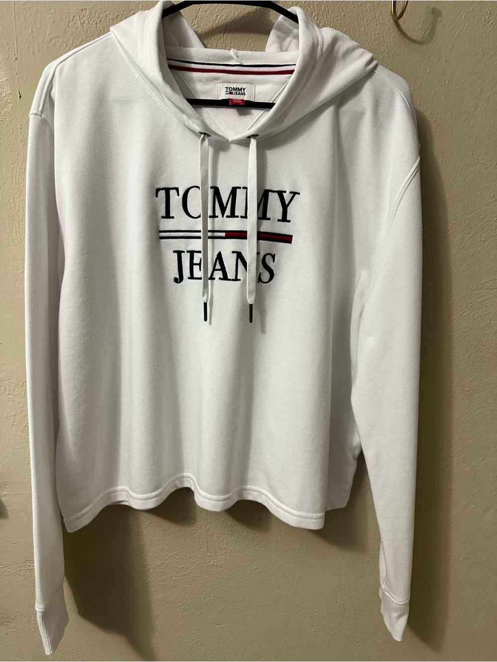 Tommy Hilfiger White Hooded Pullover with Logo